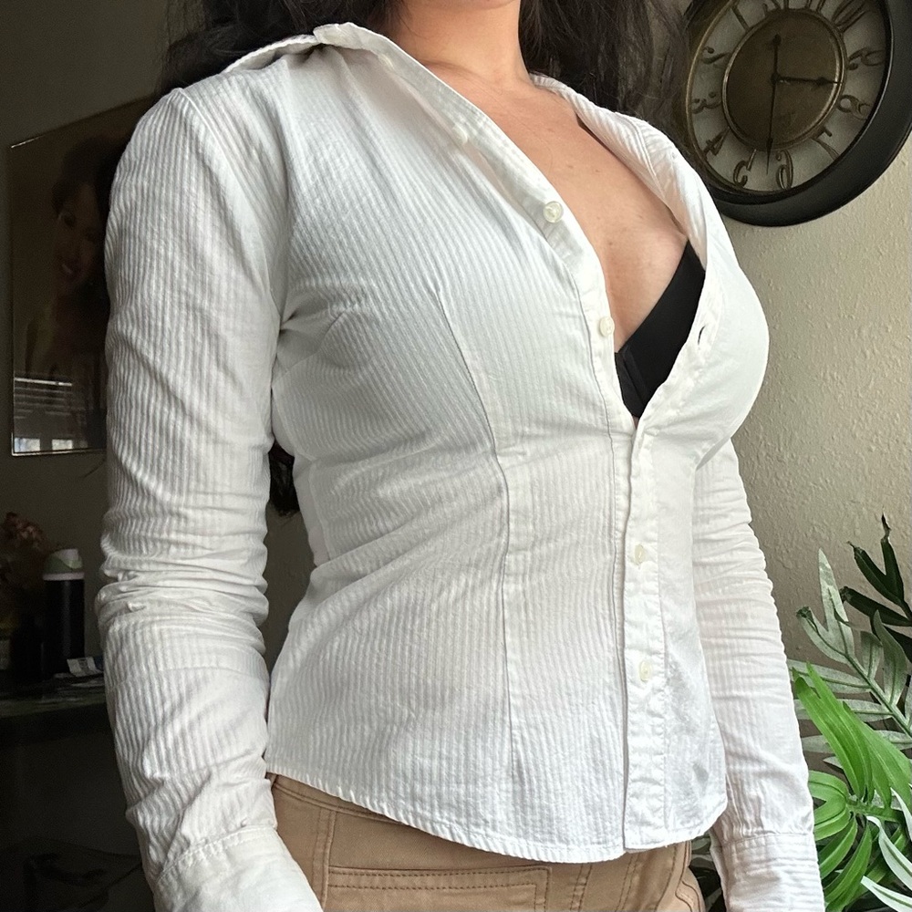 ➠ brandy melville white dress shirt